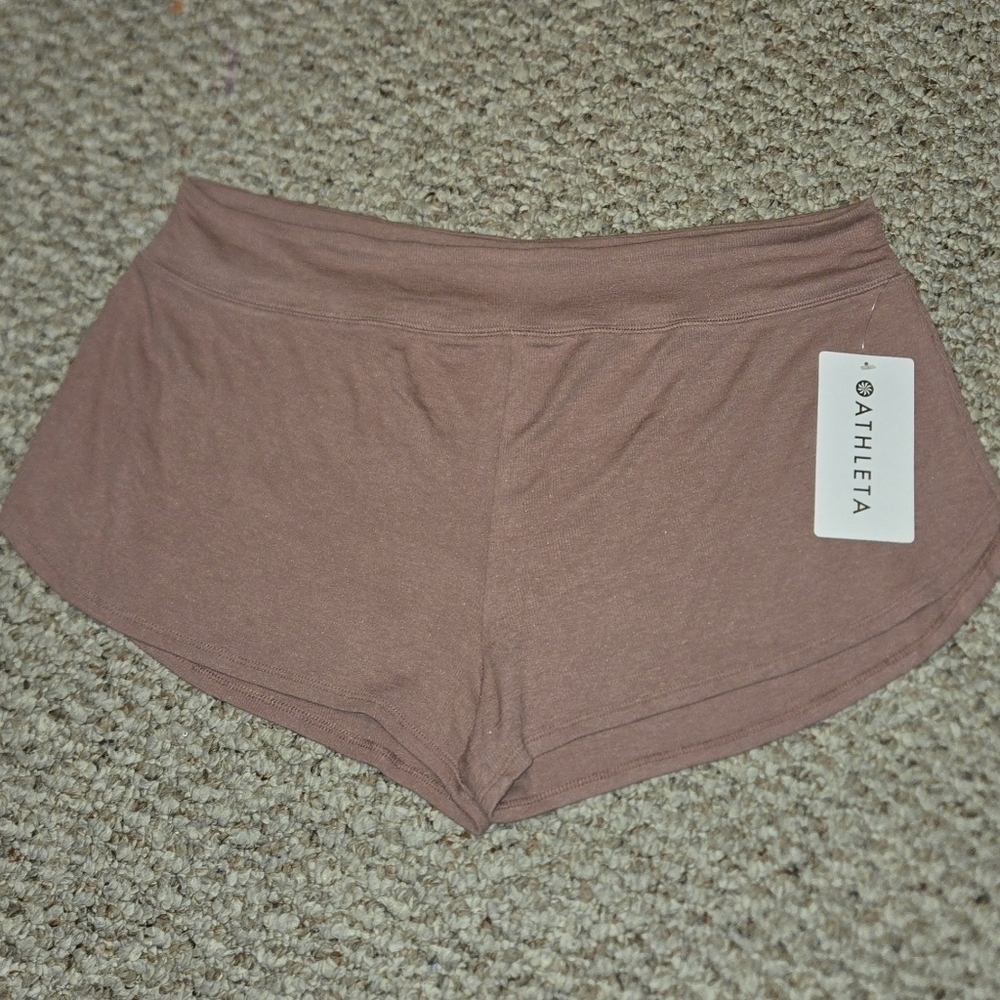 NWT Athleta Well Rested Ribbed Sleep Short Lounge Soft Comfy Size Large